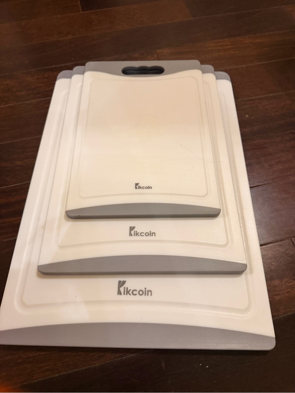 NWT Kikcoin Extra Large Cutting Boards Set of 3, Plastic Chopping Boards Gray